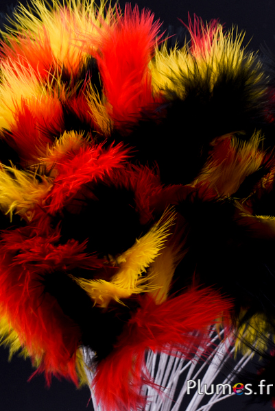 Panicule 3 plumes - hauteur 36 cm - rouge-noir-jaune